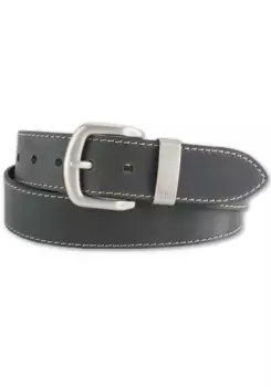 Кожаный ремень BERND GTZ с контрастной строчкой и металлической петлей, антрацит
