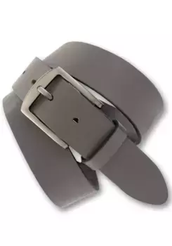 Кожаный ремень BERND GTZ с массивной серебряной пряжкой, серый