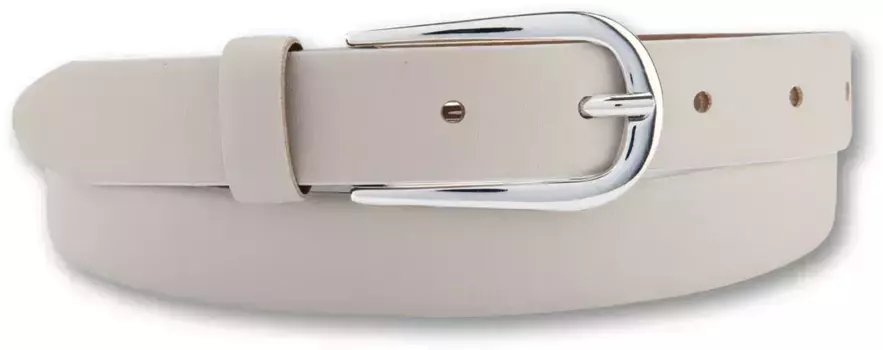 Кожаный ремень BERND GTZ с шелковистой блестящей поверхностью, с металлическим эффектом, кремовый