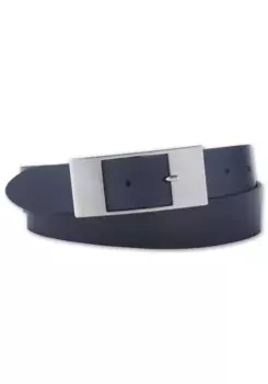 Кожаный ремень BERND GTZ с стильной плоской прямоугольной застежкой, цвет морской волны