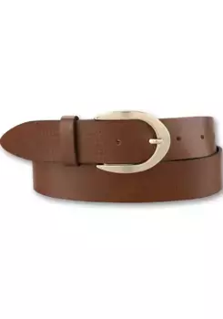 Кожаный ремень BERND GTZ с золотой застежкой в форме подковы, цвет Cognac