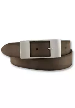 Кожаный ремень BERND GTZ, винтажный вид, с аэрографией по краям, коричневый