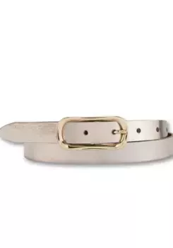 Кожаный ремень BERND GTZ, выразительная овальная золотая застежка, цвет Platin