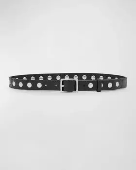 Кожаный ремень бойфренда с заклепками Rag & Bone, цвет Black