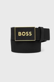 Кожаный ремень BOSS Boss, черный