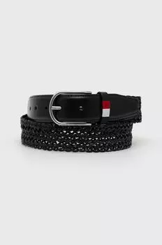 Кожаный ремень BUSINESS PRAIDED 3.5 Tommy Hilfiger, черный
