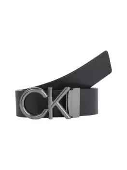 Кожаный ремень Calvin Klein "ADJ CK METAL SAFFIANO 35MM", черный