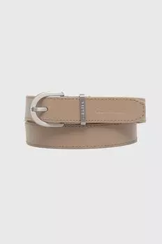 Кожаный ремень Calvin Klein, бежевый