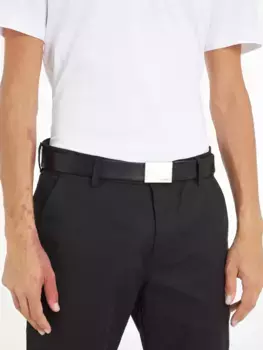 Кожаный ремень Calvin Klein "FORMAL PLAQUE BELT 3.5CM", черный