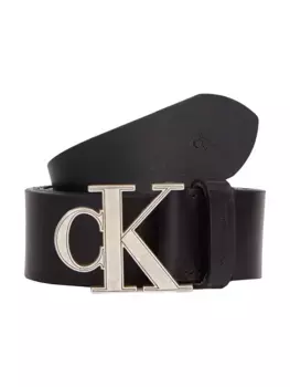 Кожаный ремень Calvin Klein Jeans "MONOGRAM HARDWARE 35MM", черный