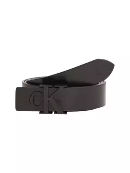 Кожаный ремень Calvin Klein Jeans "MONOGRAM HARDWARE 30MM", черный