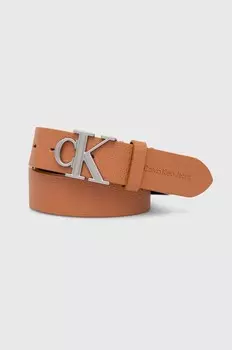 Кожаный ремень Calvin Klein Jeans, оранжевый