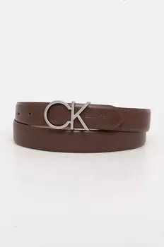Кожаный ремень Calvin Klein, коричневый