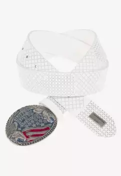 Кожаный ремень Cipo & Baxx экстравагантного вида, белый