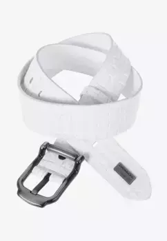 Кожаный ремень Cipo & Baxx "CG176", в модном стиле под рептилию, белый