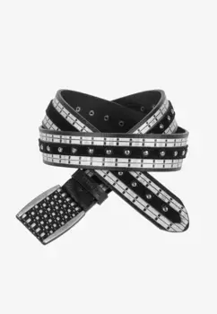 Кожаный ремень Cipo & Baxx "CG179" с модным эффектом заклепок, черно-белый