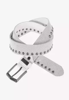 Кожаный ремень Cipo & Baxx "CG181" с классными заклепками, белый