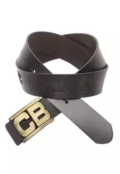 Кожаный ремень Cipo & Baxx с элегантной дизайнерской пряжкой, коричневый