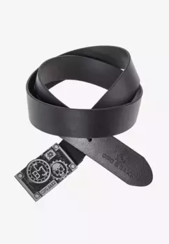 Кожаный ремень Cipo & Baxx с экстравагантной металлической пряжкой, черный