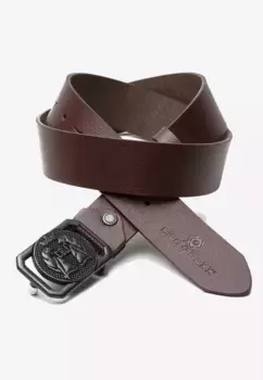 Кожаный ремень Cipo & Baxx с экстравагантной пряжкой, коричневый