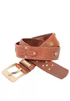 Кожаный ремень Cipo & Baxx с классными заклепками, белый