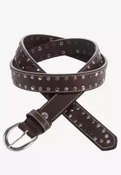 Кожаный ремень Cipo & Baxx с красивыми заклепками, коричневый