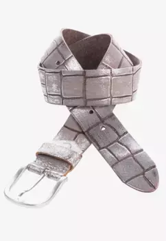 Кожаный ремень Cipo & Baxx с металлическим эффектом, коричневый