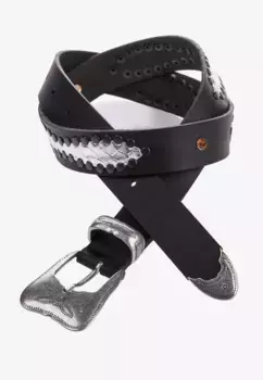 Кожаный ремень Cipo & Baxx с металлизированным узором, черный