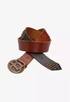 Кожаный ремень Cipo & Baxx со стильной пряжкой, коричневый