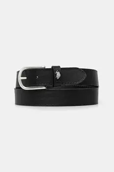 Кожаный ремень Dallas U.S. Polo Assn., черный
