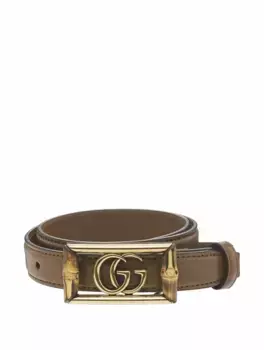 Кожаный ремень Double G Gucci, коричневый