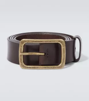 Кожаный ремень Dries Van Noten, коричневый