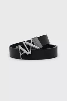 Кожаный ремень двусторонний Armani Exchange, черный