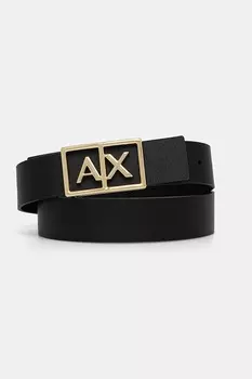 Кожаный ремень двусторонний Armani Exchange, черный