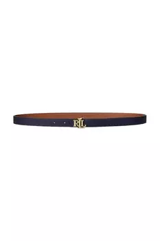 Кожаный ремень двусторонний Lauren Ralph Lauren, темно-синий