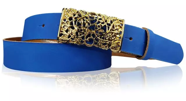 Кожаный ремень FRONHOFER, цвет Kobalt