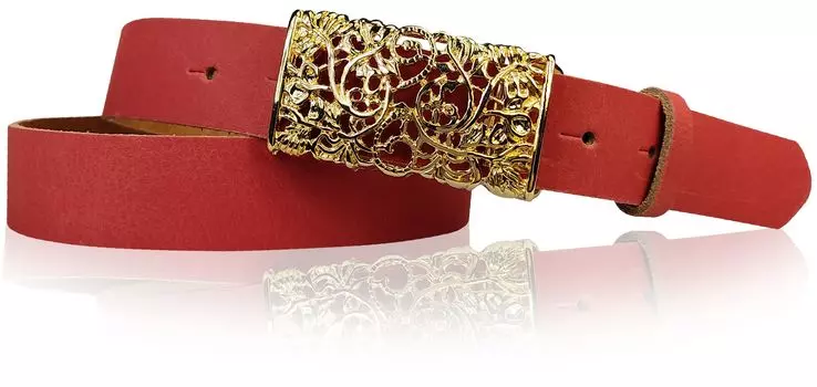 Кожаный ремень FRONHOFER, красный