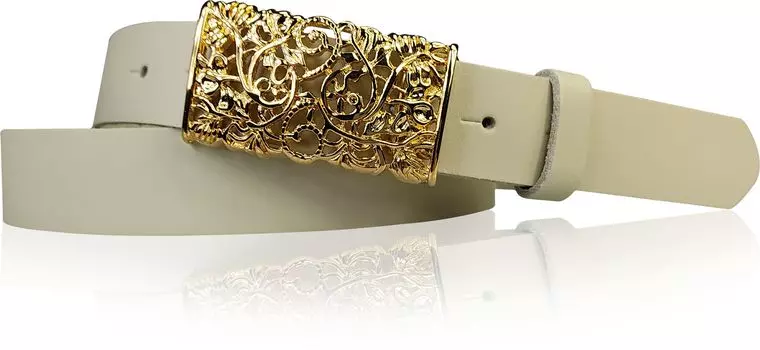 Кожаный ремень FRONHOFER, кремовый