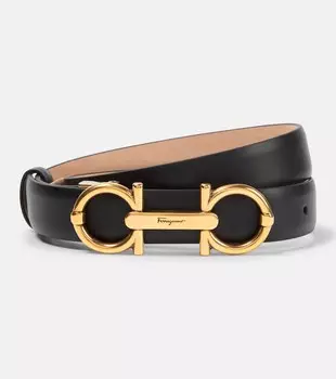 Кожаный ремень Gancini Ferragamo, черный