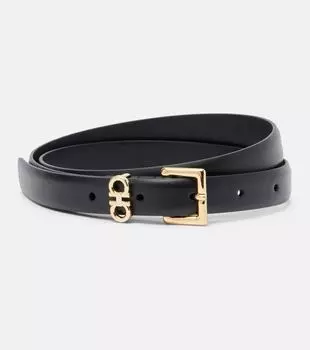Кожаный ремень Gancini Ferragamo, черный