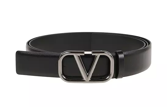 Кожаный ремень Garavani VLogo Signature шириной 30 мм Valentino, черный