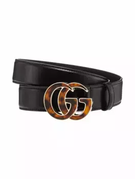 Кожаный ремень GG Marmont Gucci, черный