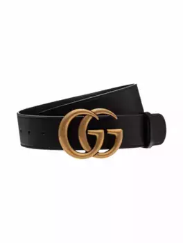 Кожаный ремень GG Marmont Gucci, черный