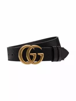 Кожаный ремень GG Marmont Gucci, черный