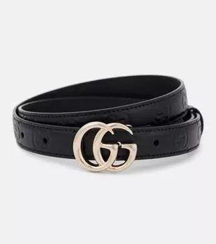 Кожаный ремень GG Marmont Gucci, черный