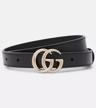 Кожаный ремень GG Marmont Gucci, черный