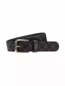 Кожаный ремень GG Supreme Gucci, серый