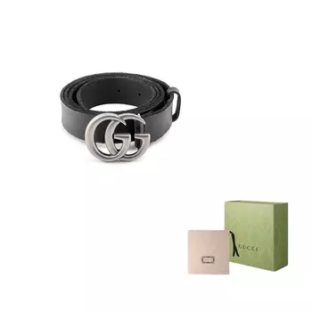 Женский ремень Gucci с буквами, черный