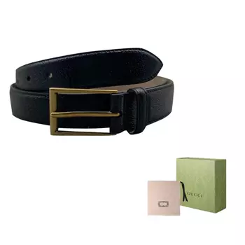 Ремень Gucci Unisex кожаный, черный