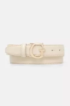 Кожаный ремень Guess, бежевый